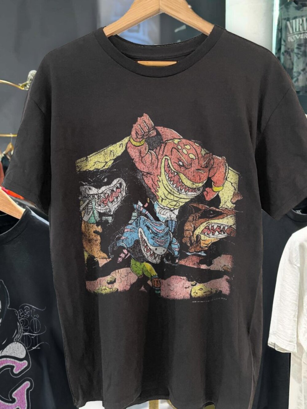Street Sharks 1995 Grail Black Unisex T-Shirt